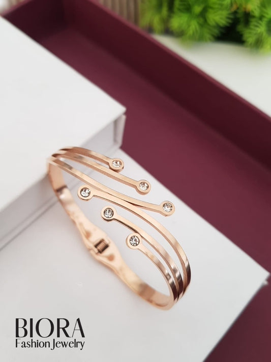 Rose Gold Plated Anti-Tarnish Bangle Bracelet 01